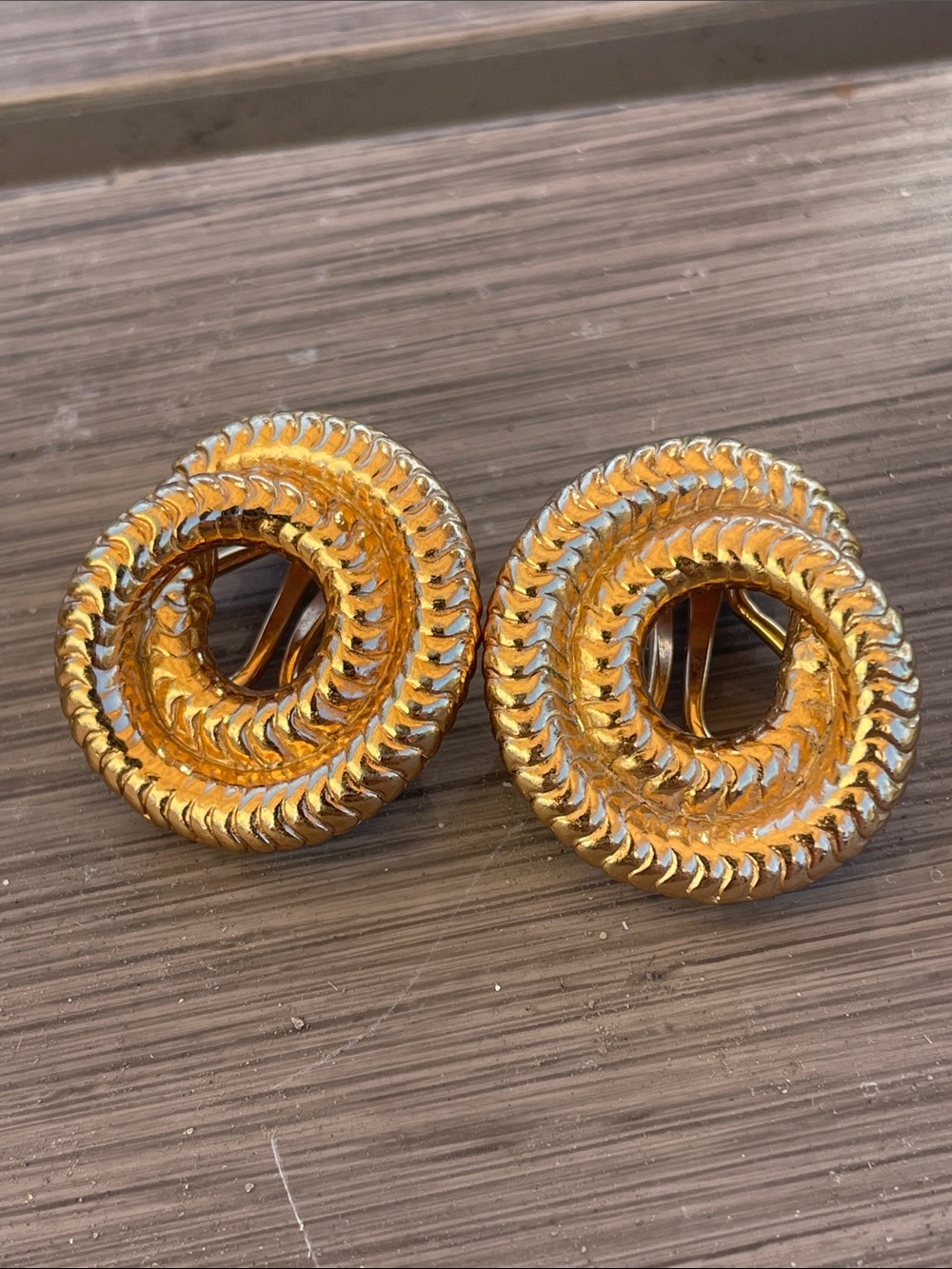 Napier Gold-Tone Spiral Clip-On Earrings
